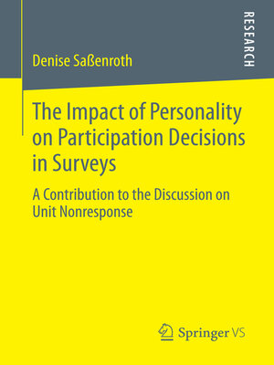 cover image of The Impact of Personality on Participation Decisions in Surveys